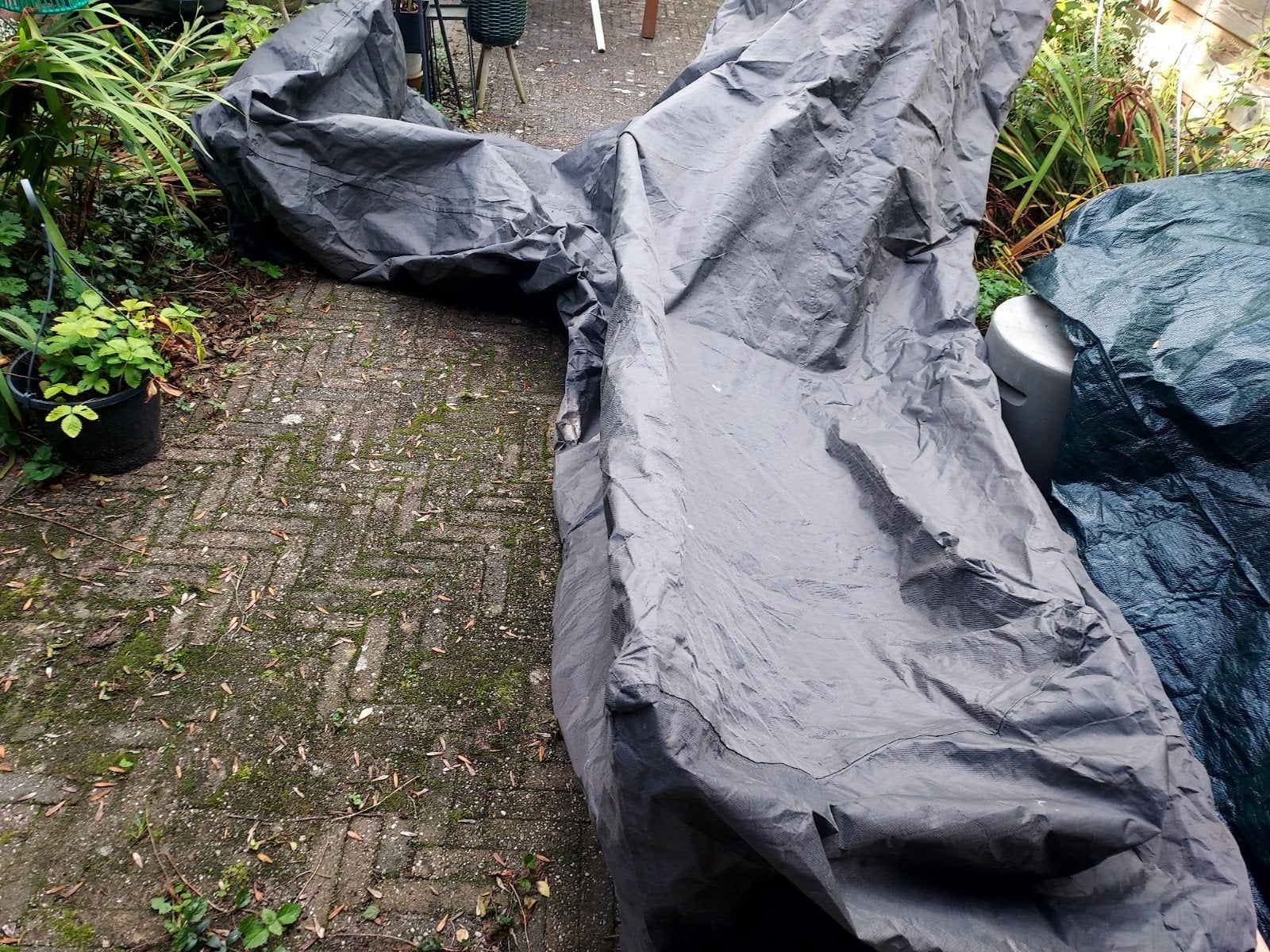 Afdekzeil voor hoekbank tuinmeubel grijs, Ophalen of Verzenden, Gebruikt