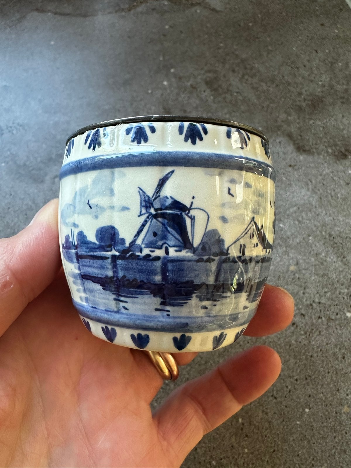 Delfts Blauw Handgeschilderd Potje - Made in Holland, Ophalen of Verzenden