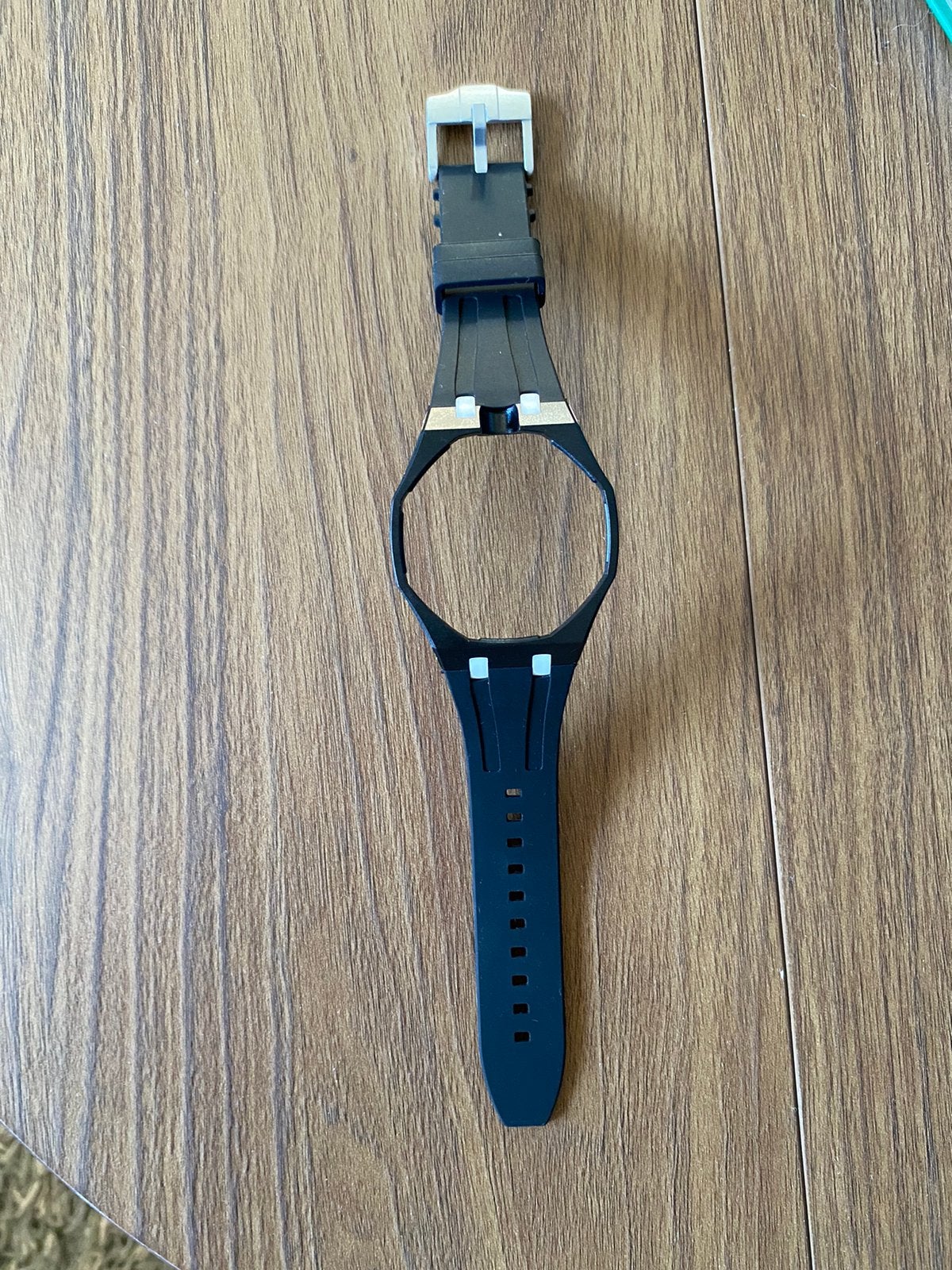 Ap X Swatch bandje 12 uur kroon zwart, Verzenden, Nieuw, Zwart