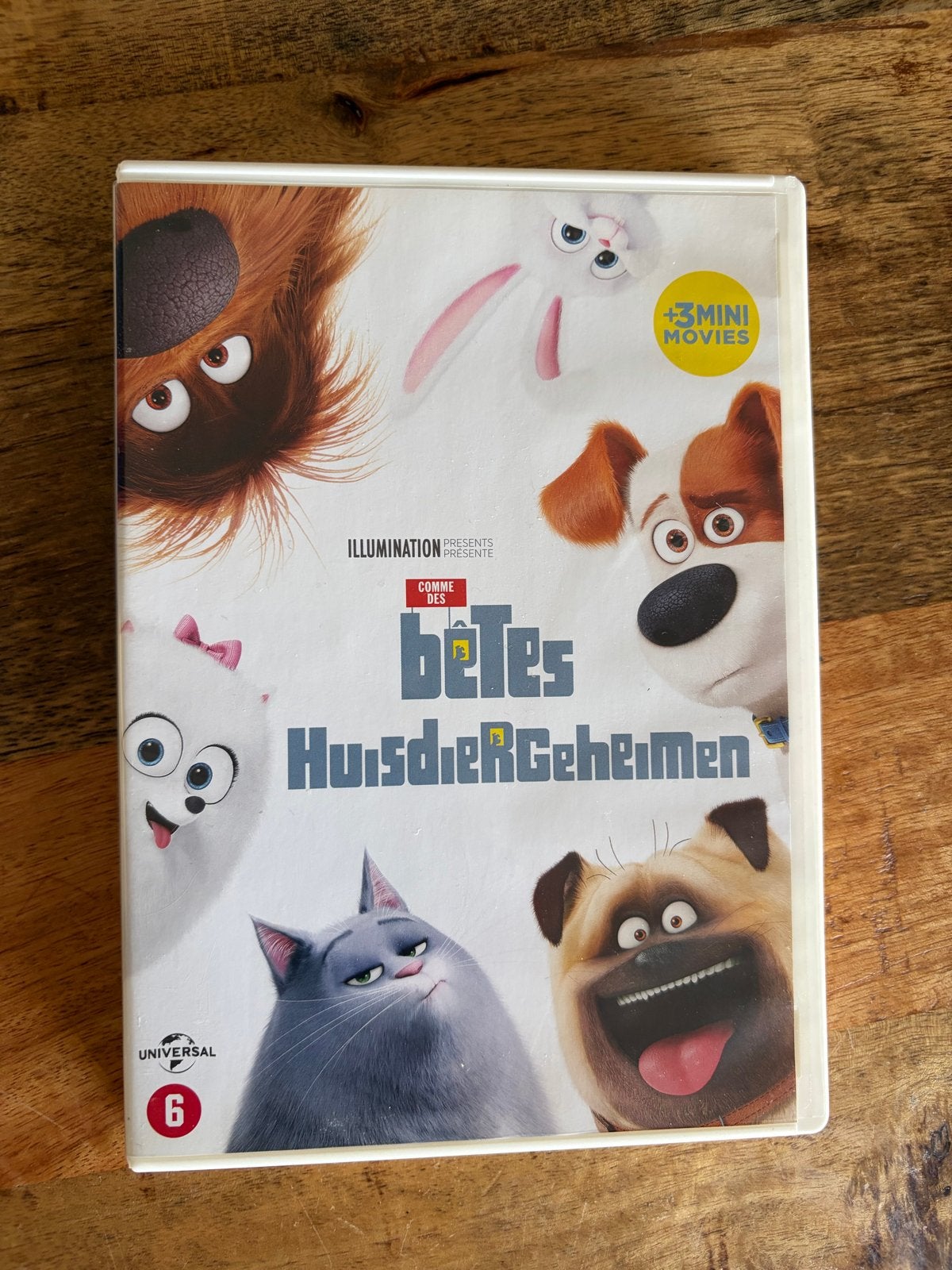 Huisdiergeheimen DVD +3 mini movies, Bonusmateriaal, Animatie, Ophalen of Verzenden, Zo goed als nieuw