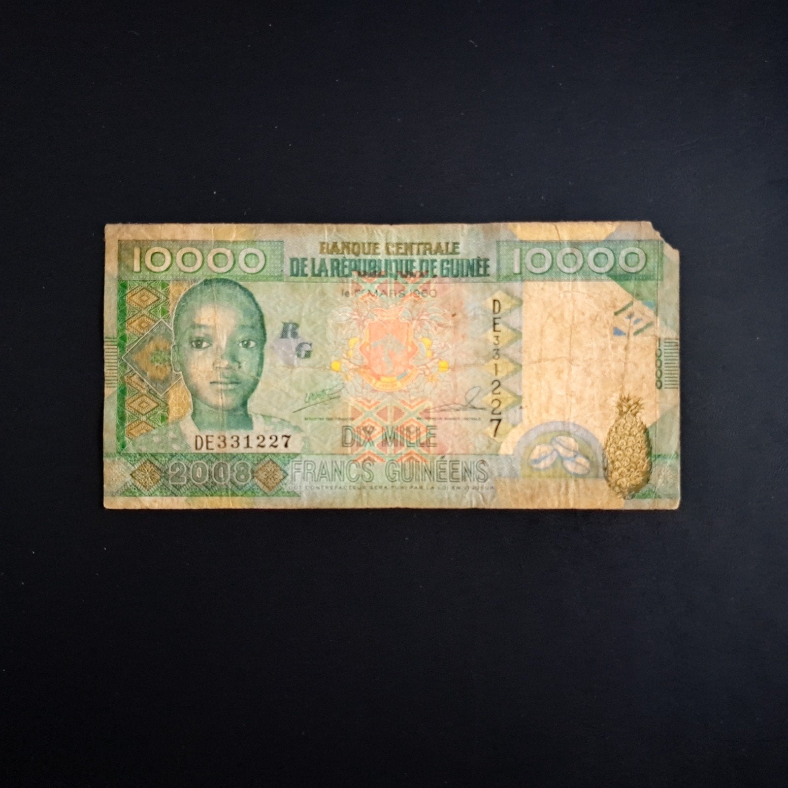 10000 franc Guinee #068, Postzegels en Munten, Bankbiljetten | Afrika, Verzenden, Guinee, Los biljet