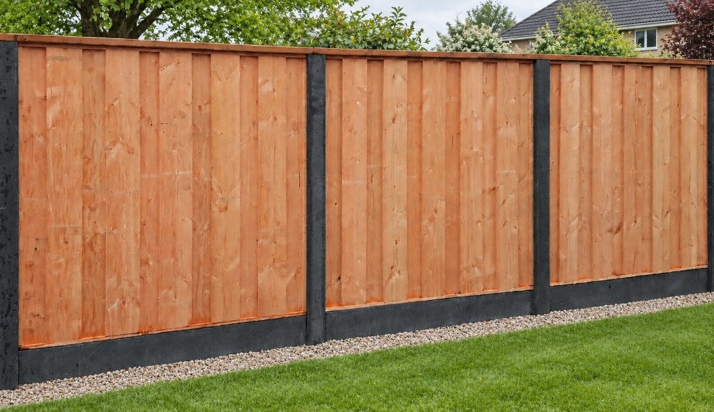 Douglas hout met antraciet beton schutting. A Kwaliteit €149, Tuin en Terras, Ophalen, Minder dan 3 meter, Nieuw, 2 meter of meer