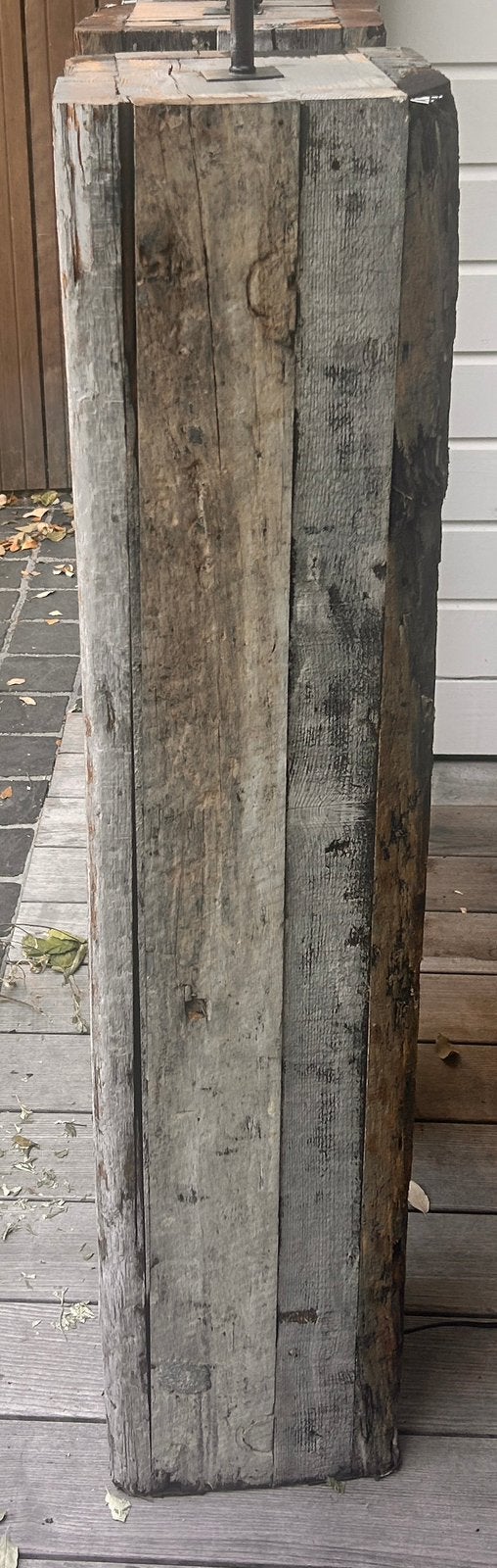 Lampen van oude houten bielzen, Gebruikt, Landelijk, Hout, Bruin