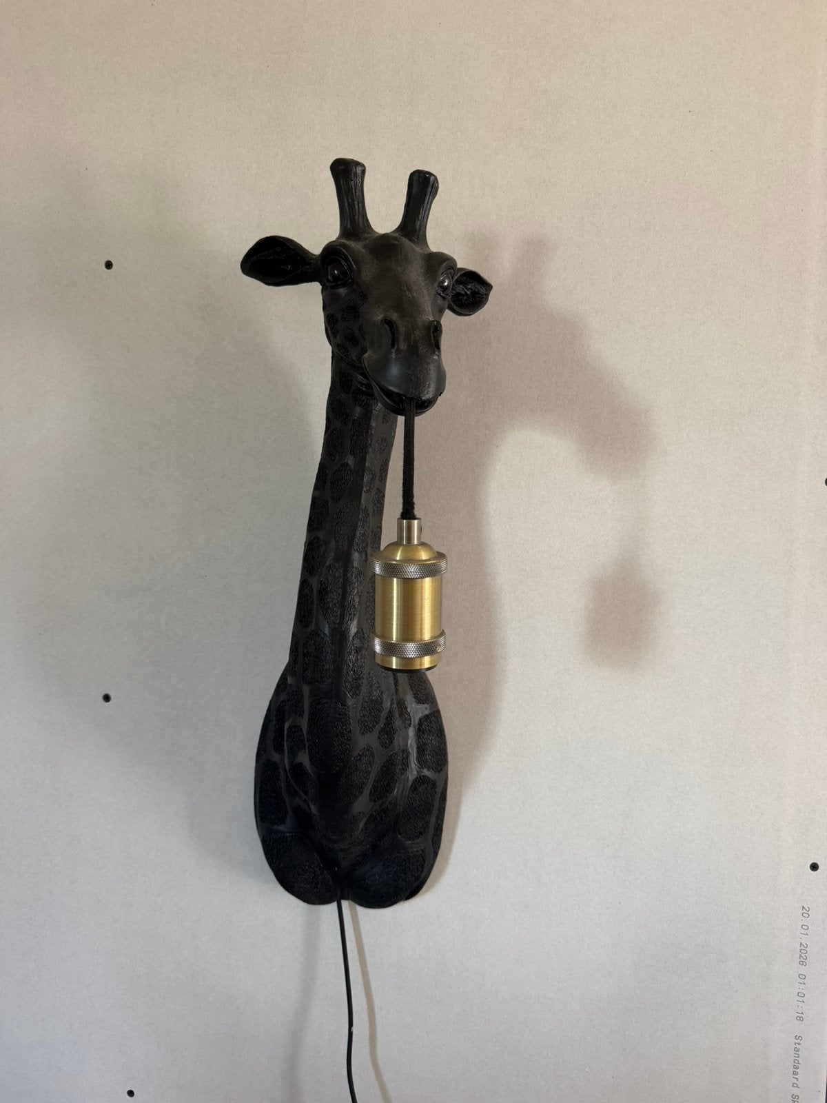 Prachtige Zwarte Giraf Lamp | 20,5x19x61, Ophalen, Zo goed als nieuw