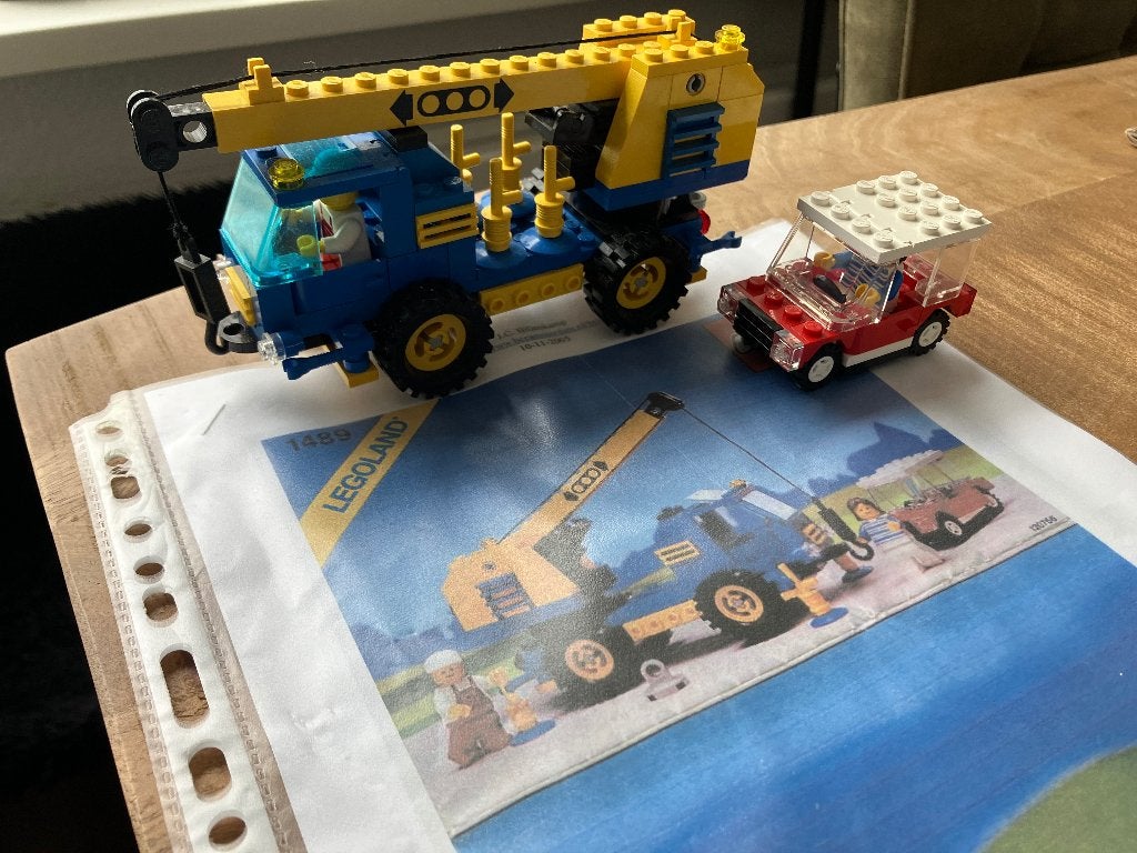 Lego set 1489 hijskraan uit 1989, Kinderen en Baby's, Lego, Ophalen of Verzenden, Inclusief instructies, Complete set