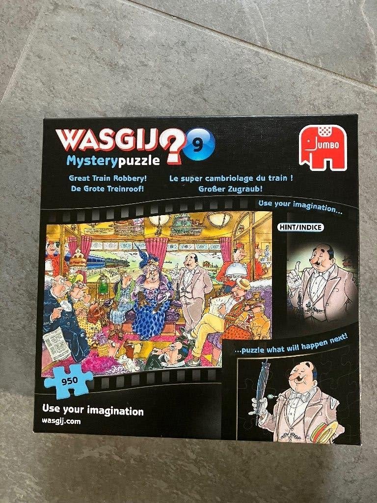 Puzzel WASGIJ? Nr. 9 De grote treinroof, Ophalen of Verzenden, 500 t/m 1500 stukjes, Zo goed als nieuw, Legpuzzel