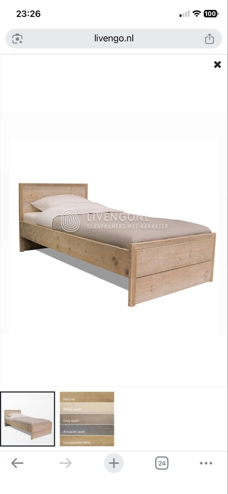 Livengo Ruby eenpersoonsbed, Ophalen, 90 cm, Eenpersoons, Bruin