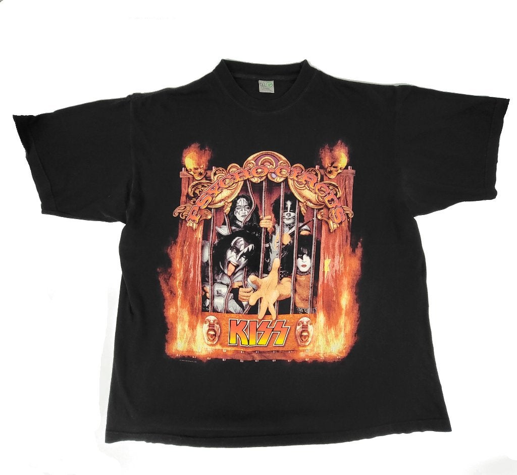 Vintage Kiss Psycho Circus Live in 3D European Tour Shirt XL, Zwart, Maat 56/58 (XL), Ophalen of Verzenden, Nvt
