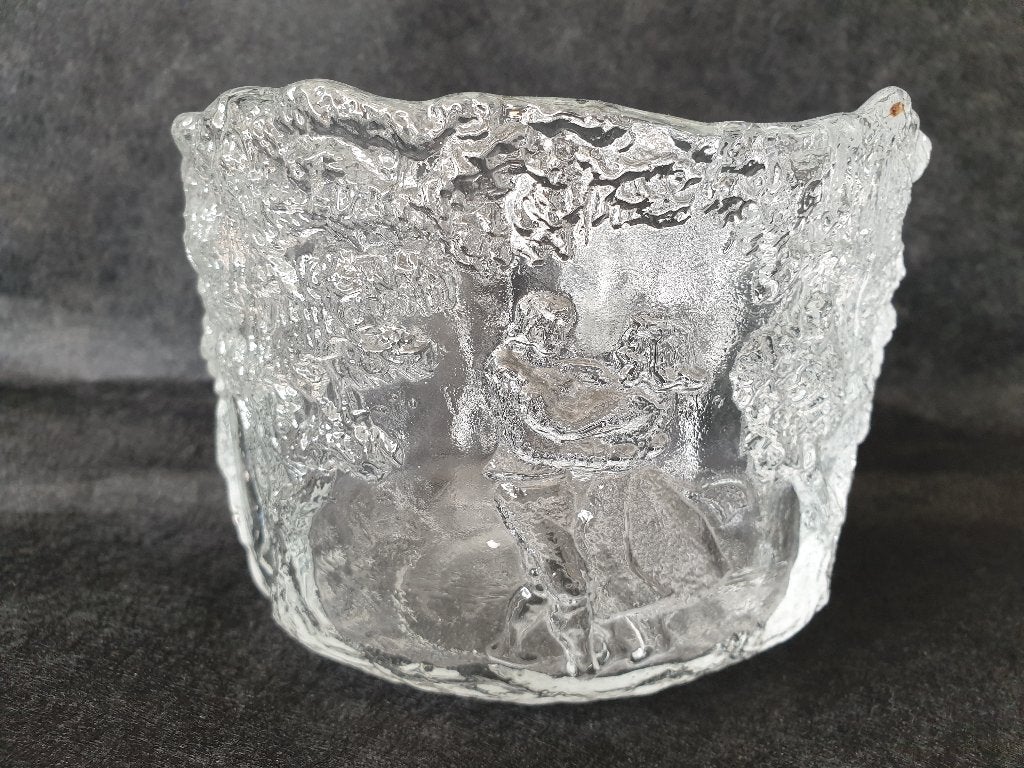 Vintage glazen Kosta Bode schaal. Decor Rapsody, Ophalen of Verzenden, Zo goed als nieuw, Glas