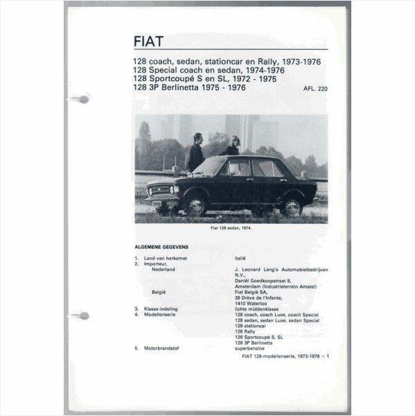 Fiat 128 Vraagbaak losbladig 1973-1976 #2 Nederlands, Ophalen of Verzenden, Gelezen, Overige merken