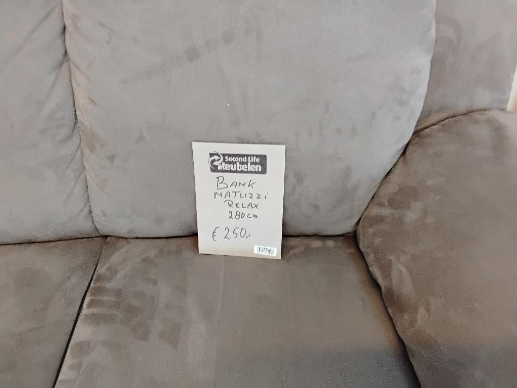 Natuzzi relax-bank, nette bank 250=. Second Life Wolvega., Ophalen, Zo goed als nieuw, Stof, 250 tot 300 cm