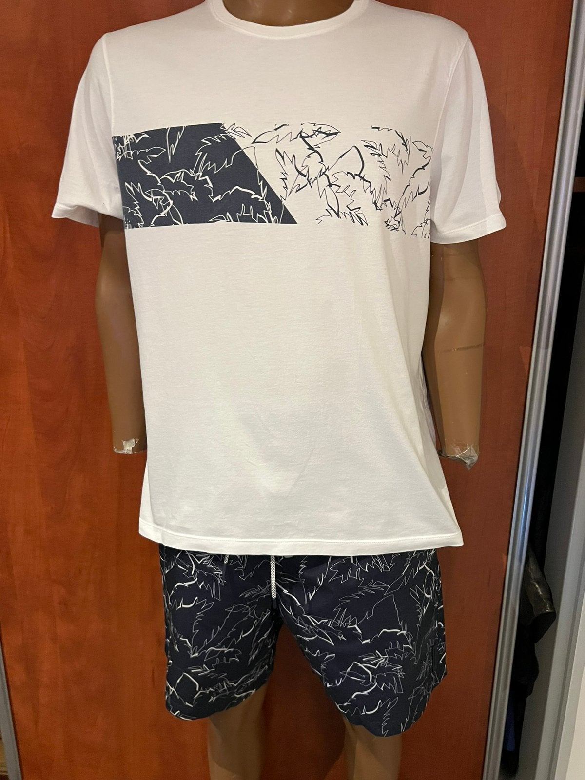 MICHAEL KORS zwembroek L  & t-shirt XL origineel zgan, Maat 52/54 (L), Blauw, G, Ophalen of Verzenden