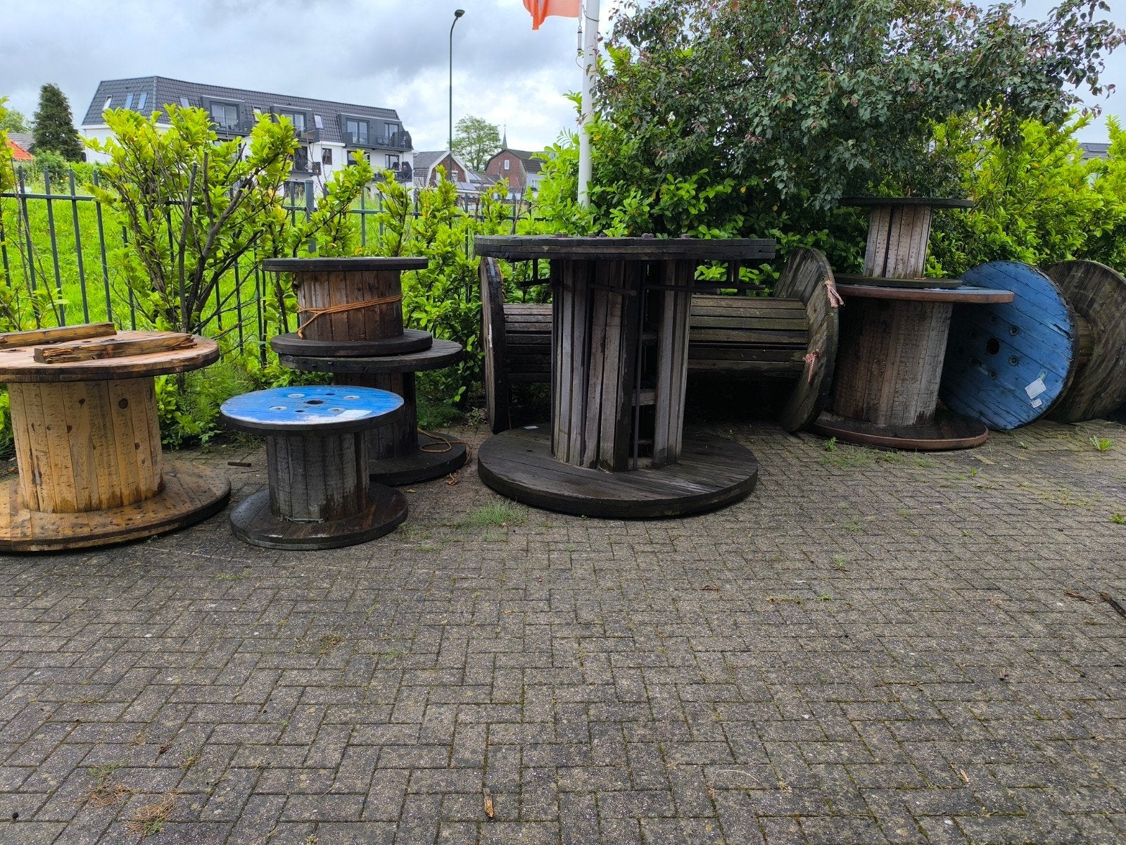 Houten draad/kabel haspels, Huis en Inrichting, Ophalen, Gebruikt