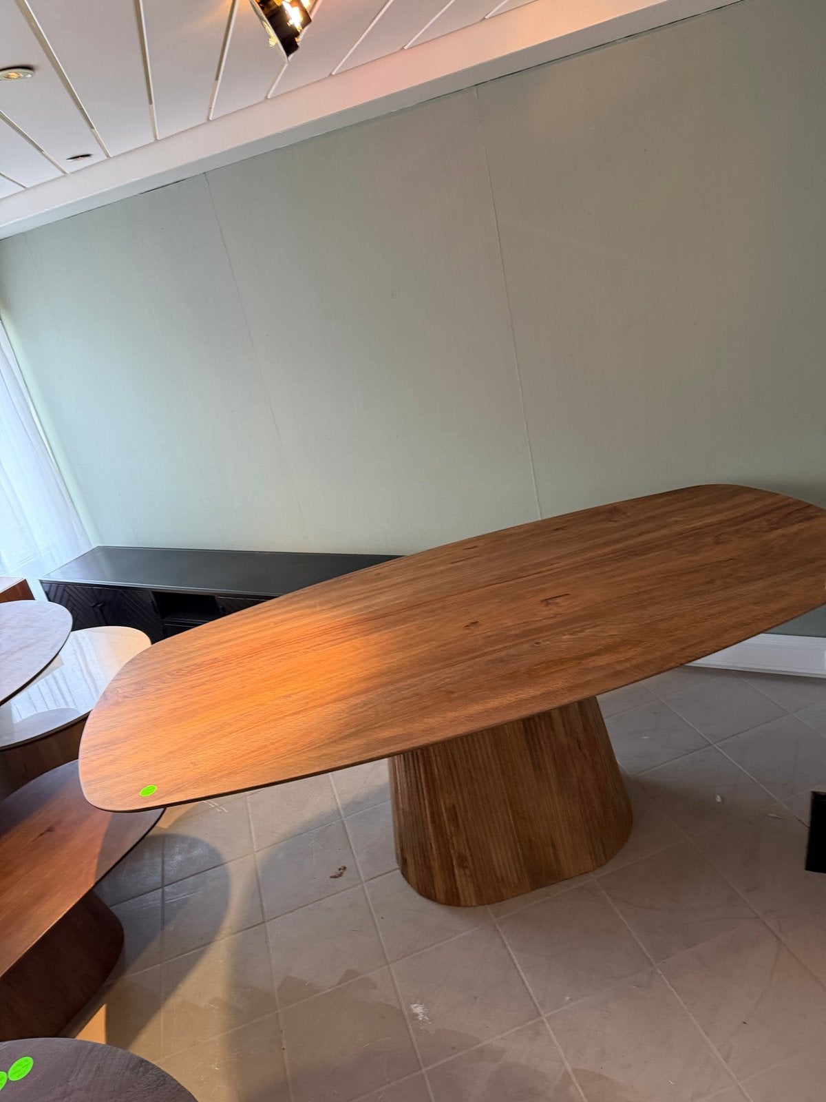 Nieuwe Mangohouten Deens Ovale Eettafel - 216x105x78 cm, Ophalen, Japandi, 100 tot 150 cm, Vijf personen of meer