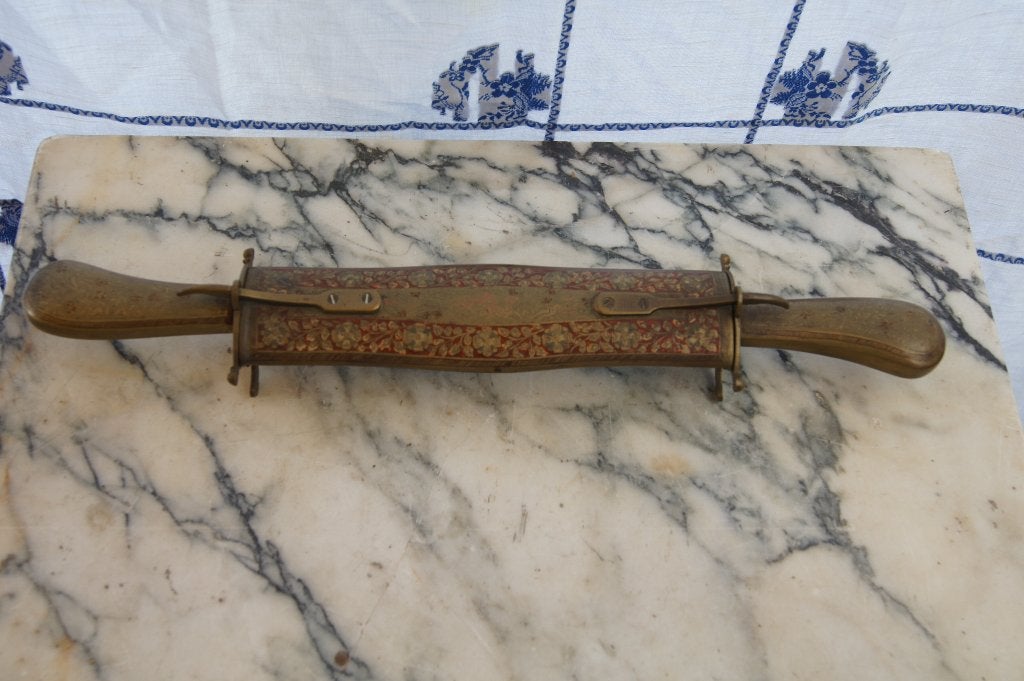 Bestek in messing froedraal, Ophalen of Verzenden