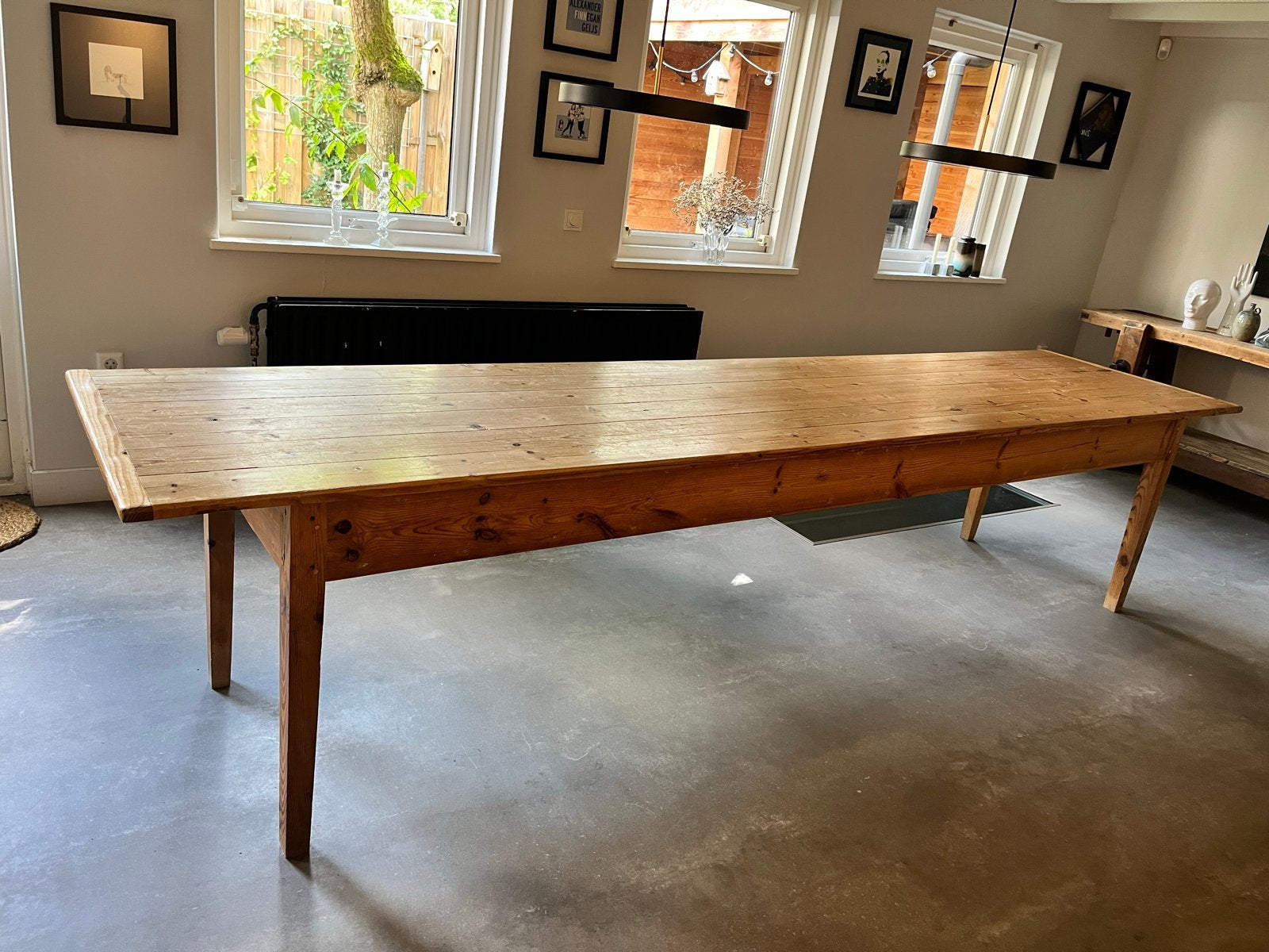 Grote grenen eettafel - 349cm, Ophalen