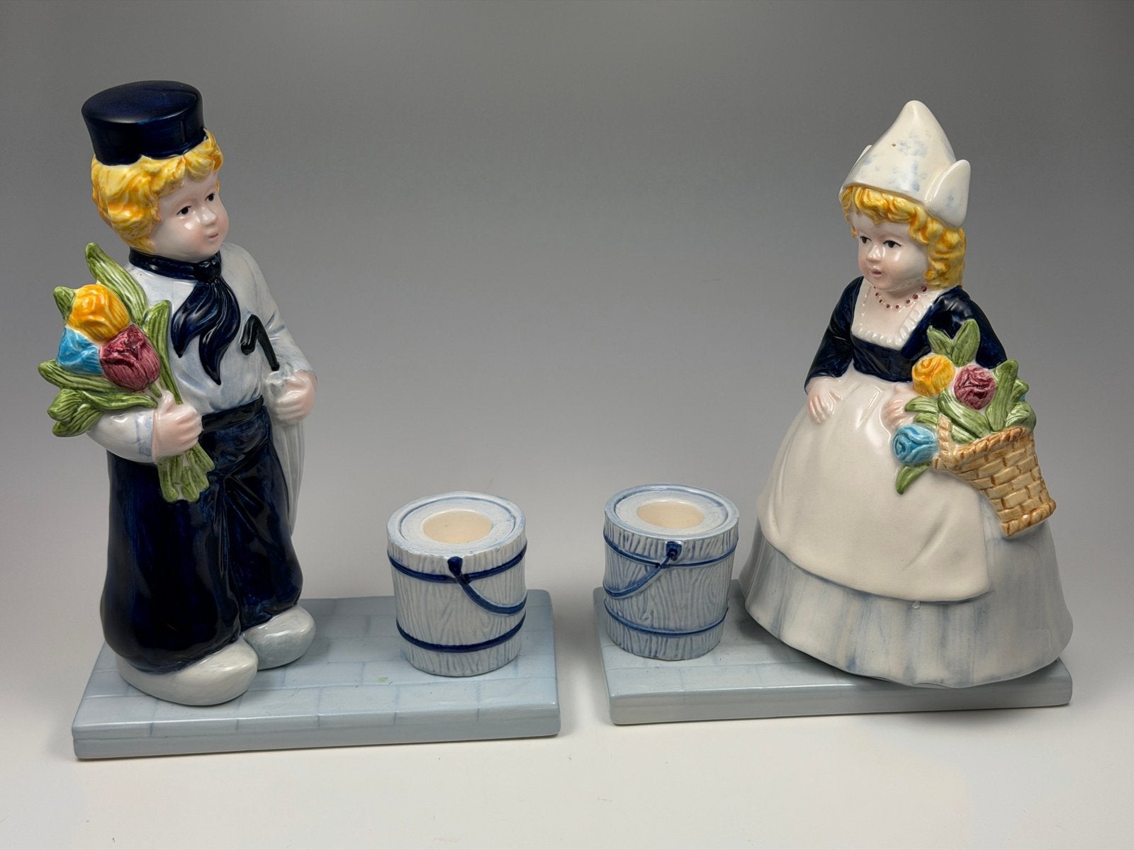 Elesseun Kefland Delft porselein jongen & meisje jaren 50/60, Ophalen, Zo goed als nieuw