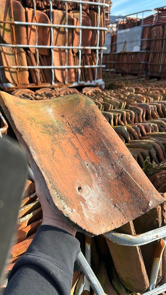 50.000 oud hollandse handvorm dakpannen, Doe-het-zelf en Verbouw, Dakpannen en Dakbedekking, Ophalen, Steen of Klei, Zo goed als nieuw