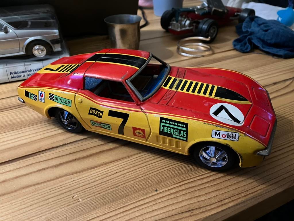 Blikken speelgoed auto Corvette Rusher Stingray Taiyo Japan, Ophalen of Verzenden, Zo goed als nieuw
