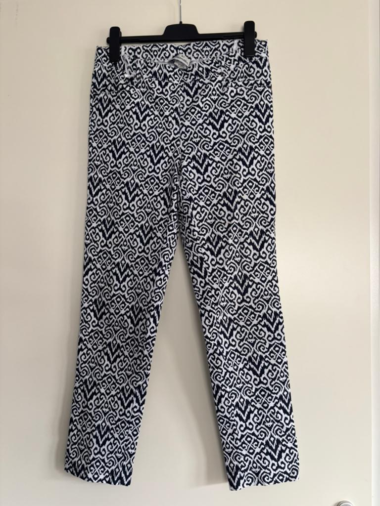 mooie blauw witte sensia broek maat 42, Blauw, Maat 42/44 (L), Ophalen of Verzenden, Zo goed als nieuw