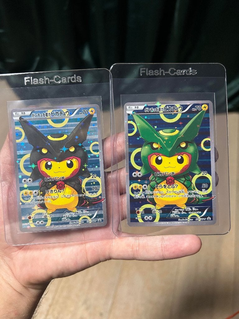 Gezocht Poncho pikachu rayquaza psa 7 of psa 8, Ophalen of Verzenden, Nieuw, Foil