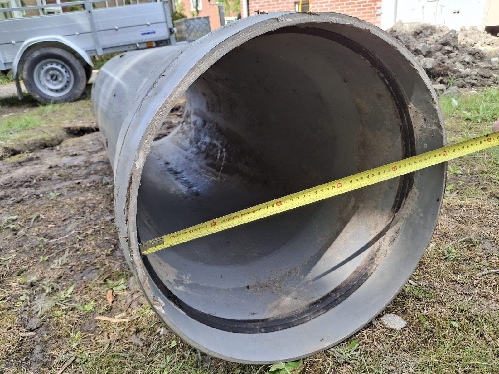 Grote PVC afvoerbuis - diameter 50cm, lengte 170cm, Doe-het-zelf en Verbouw, Buizen en Afvoer, Ophalen, Afvoer, Gebruikt, Pvc