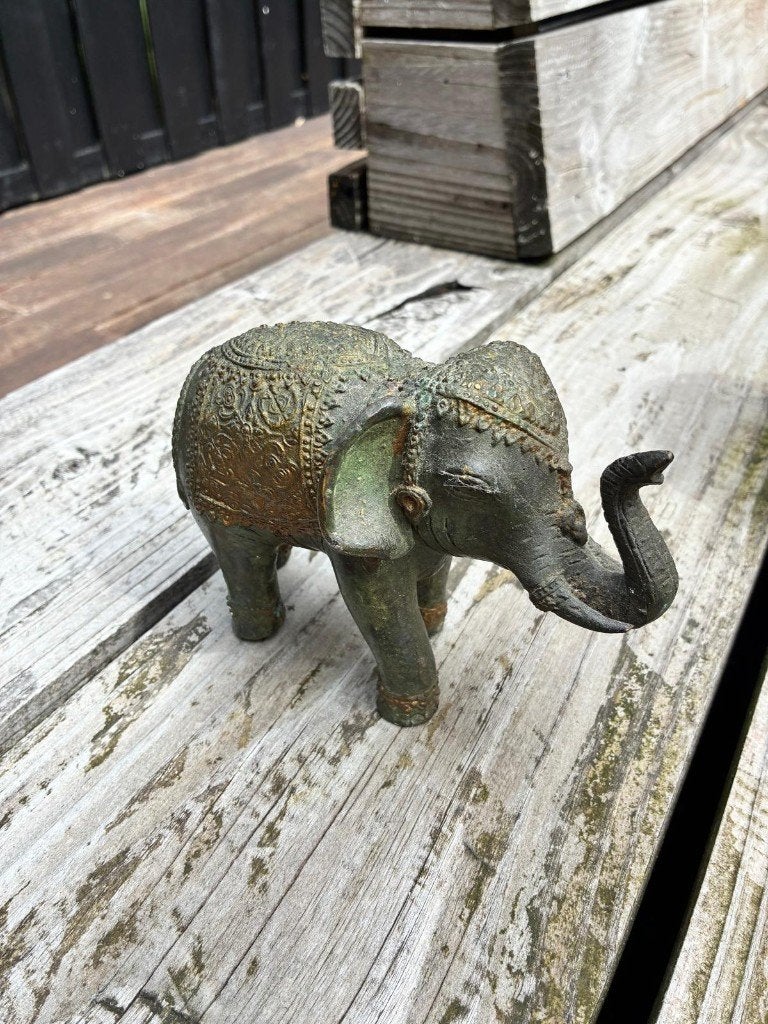 Vintage bronzen/messing olifant, Ophalen of Verzenden, Brons
