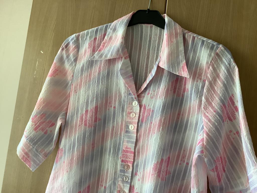 Bloes mt, M.      Seersucker - stof., Kleding | Dames, Ophalen of Verzenden, Nieuw, Maat 38/40 (M), Overige kleuren