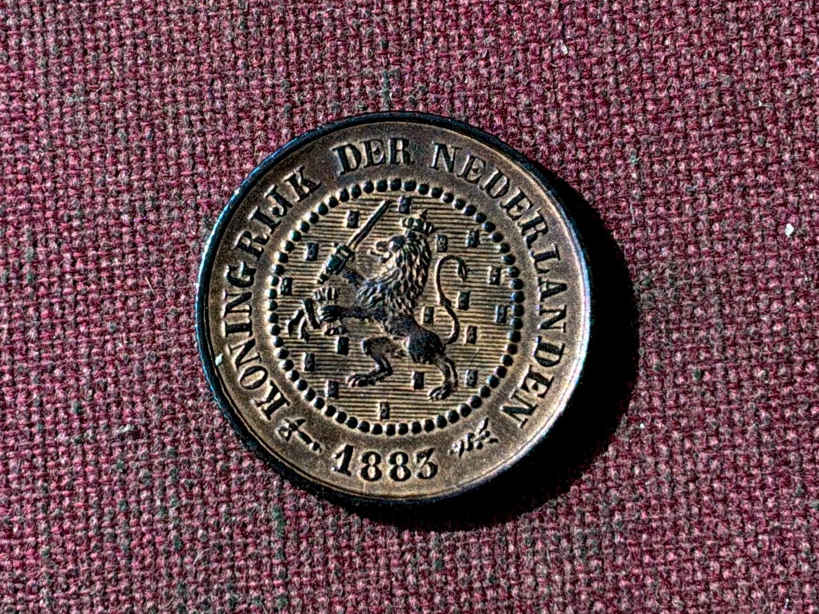Halve cent 1883, Ophalen of Verzenden, Zo goed als nieuw, Zilver, Overige materialen