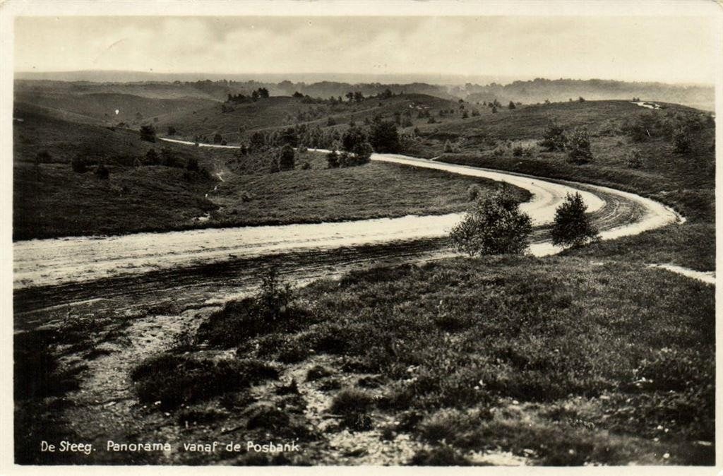 De Steeg. Panorama vanaf de Posbank. - 1935 gelopen, Ophalen of Verzenden, 1920 tot 1940, Gelopen, Gelderland