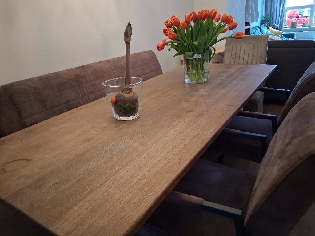 Kloostertafel, Gebruikt, Eikenhout, Kloostertafel, 150 tot 200 cm
