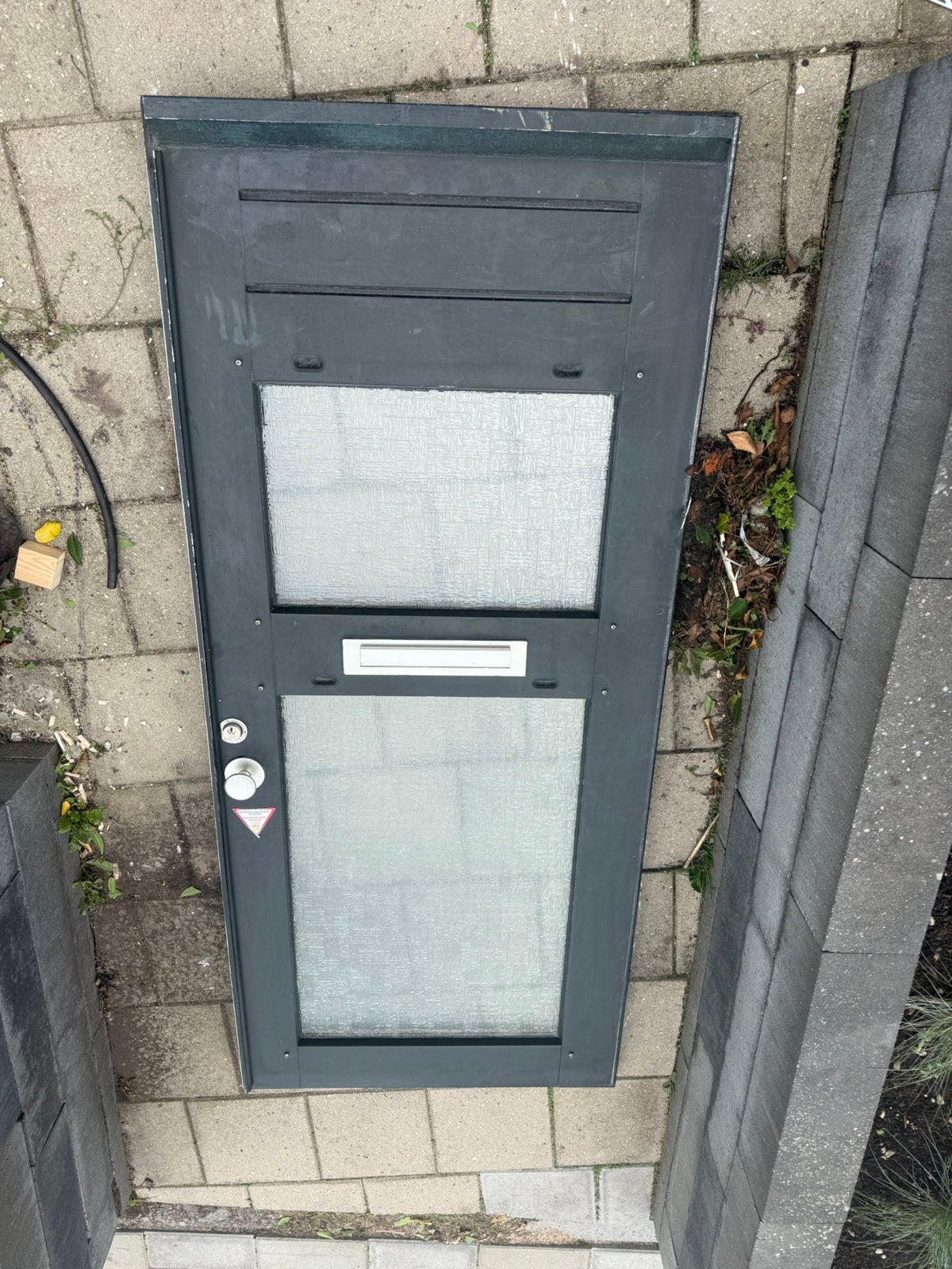 Voordeur, Ophalen, Gebruikt, 200 tot 215 cm, Glas
