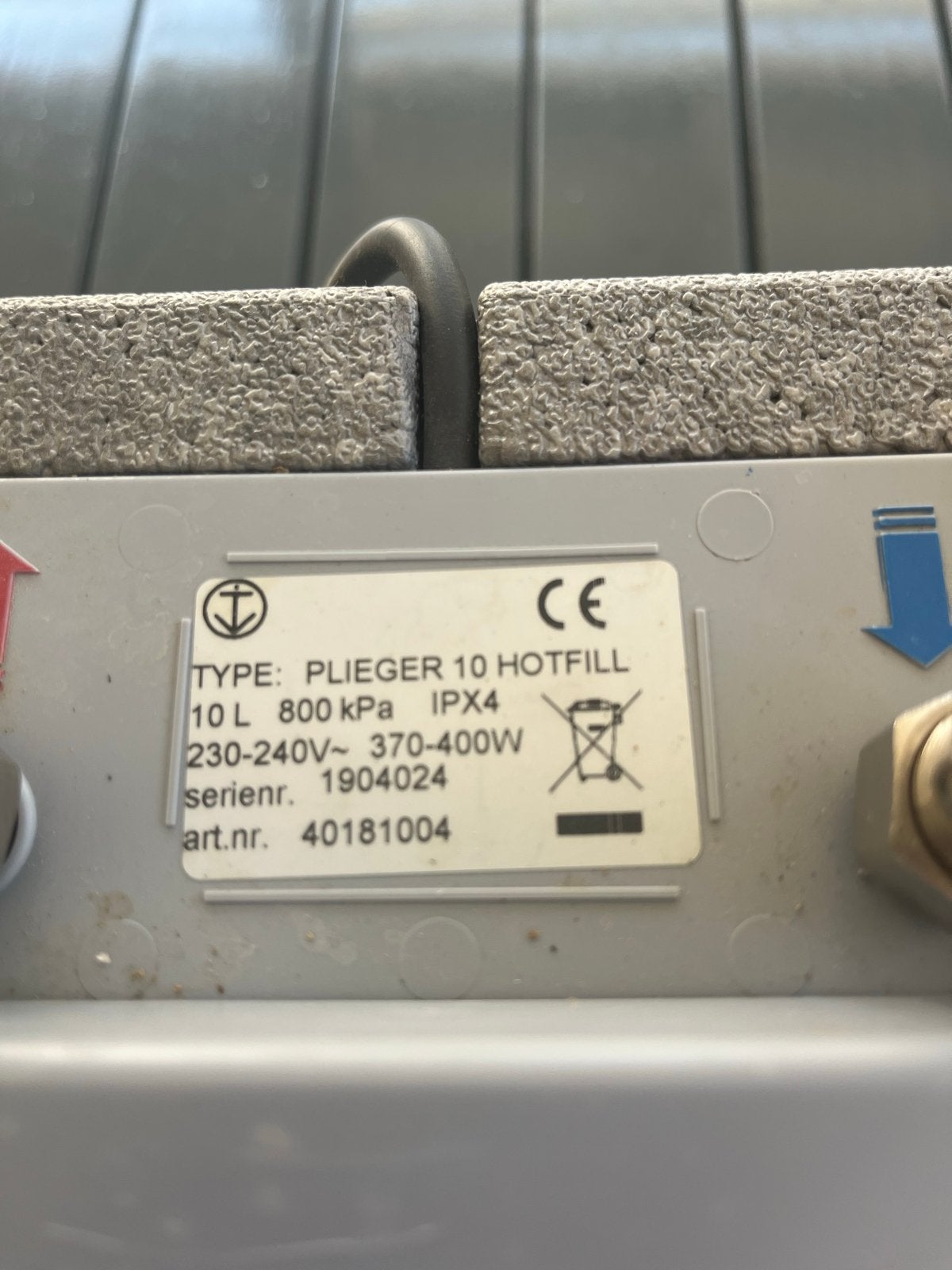Plieger Hotfill Close-in Boiler 10 Liter, Ophalen, Gebruikt, Boiler, Minder dan 20 liter