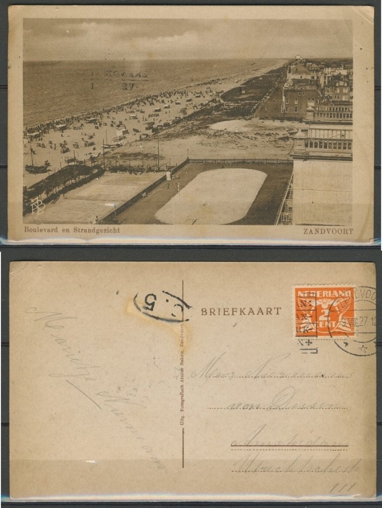 Zandvoort 1913 Boulevard Strandgezicht Ansichtkaart 1087 jdu, Ophalen of Verzenden, Voor 1920, Gelopen, Noord-Holland