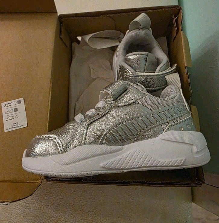 Puma X-Ray Metallic AC INF baby schoentjes zilver maat 20, Schoentjes, Jongetje of Meisje, Puma, Nieuw