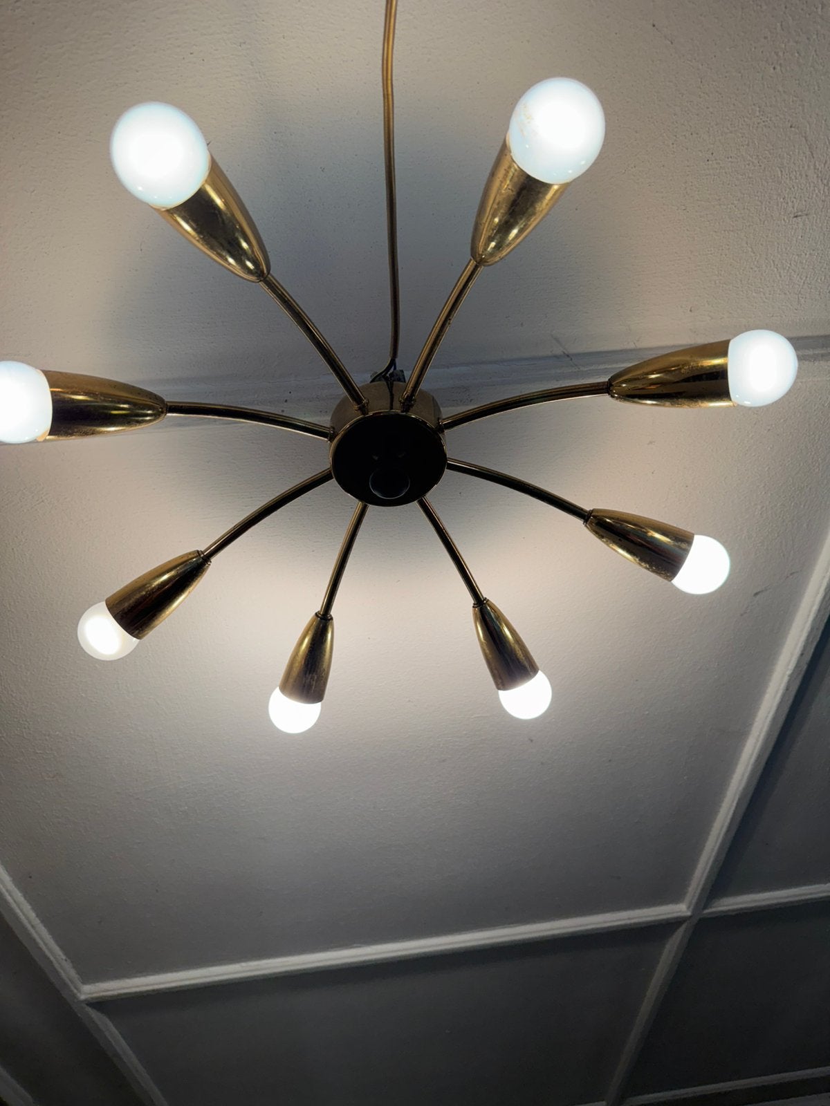 Hanglamp,Sputniklamp,fifties,sixties,Plafondlamp,vintage, Gebruikt, E14 (klein), Ophalen of Verzenden, Rockabilly,fifties,sixties,Mid-Century.