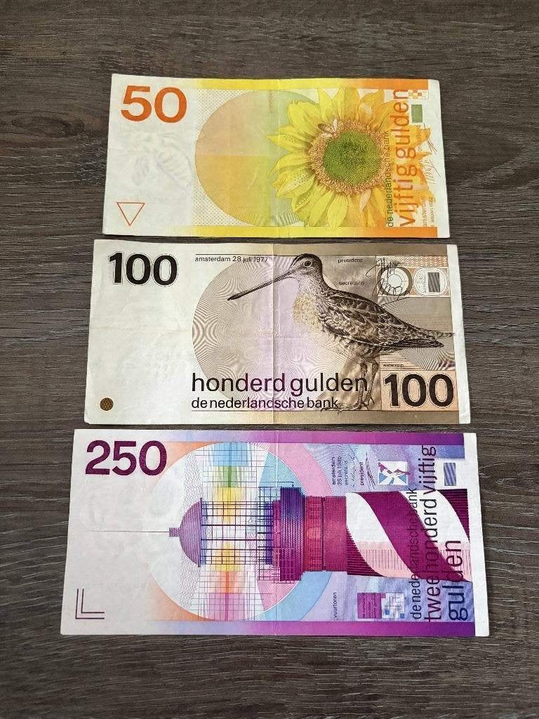 Set biljetten 50, 100 en 250 gulden (1977 - 1985), Ophalen of Verzenden, 250 gulden