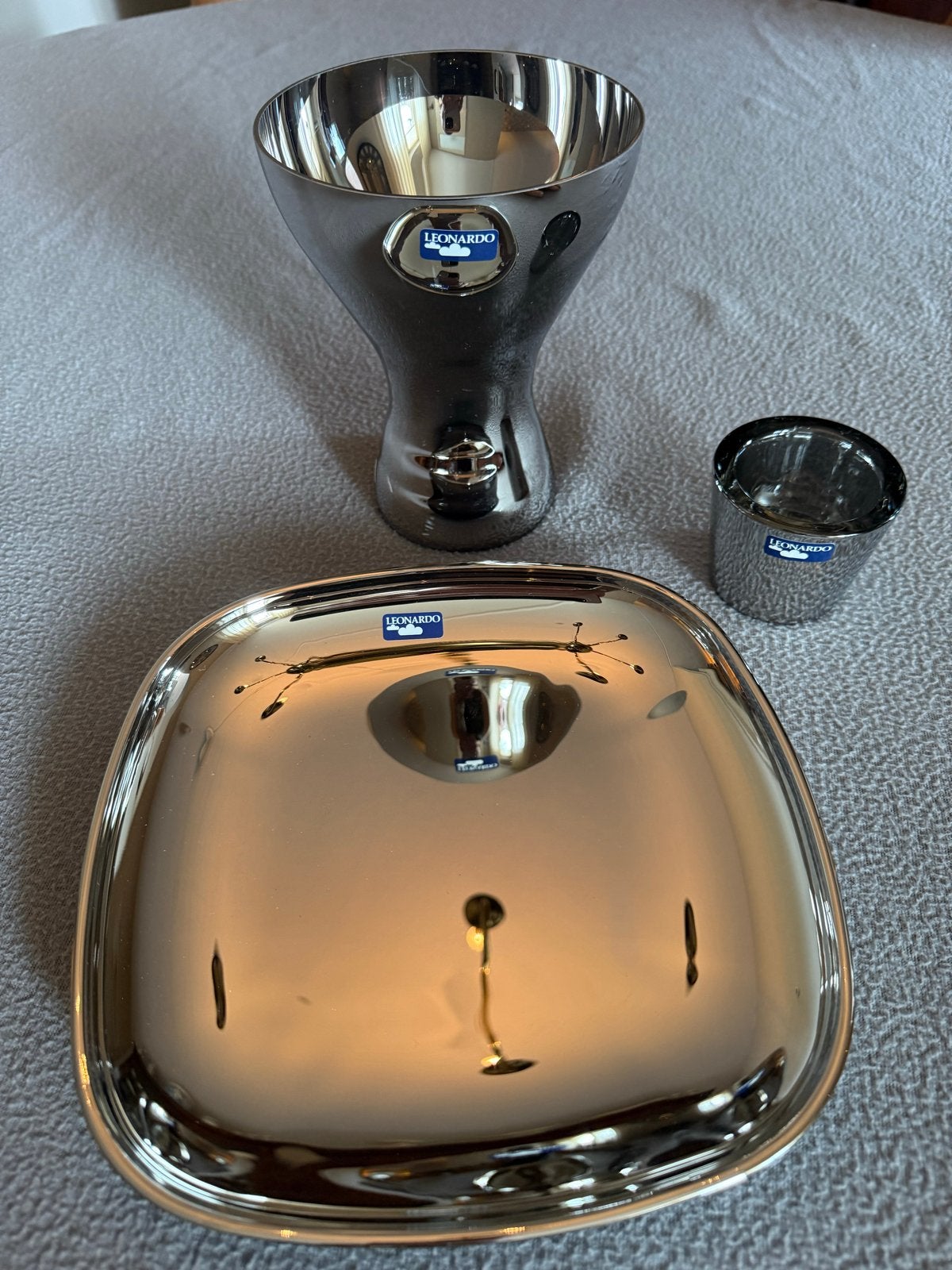 Leonardo Glas Set: Schaal, Vaas en Theelichthouder, Ophalen