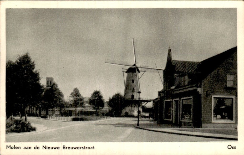 Oss - Molen - Nieuwe Brouwerstraat, Verzamelen, Ophalen of Verzenden, 1940 tot 1960, Ongelopen, Noord-Brabant