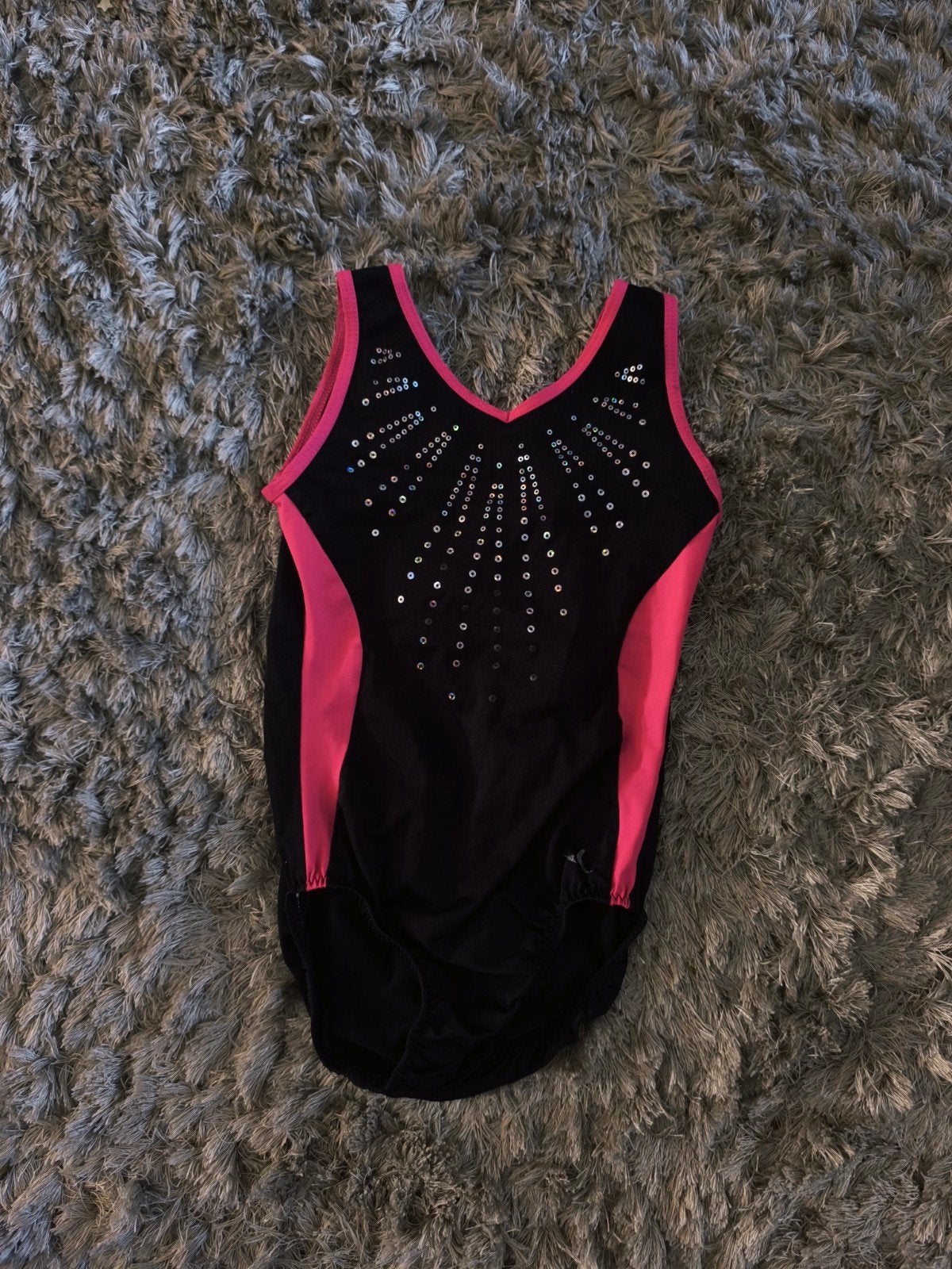 Turnpakje zwart/roze met pailletten, Maat 38/40 (M), Zwart, Ophalen of Verzenden, Fitness of Aerobics