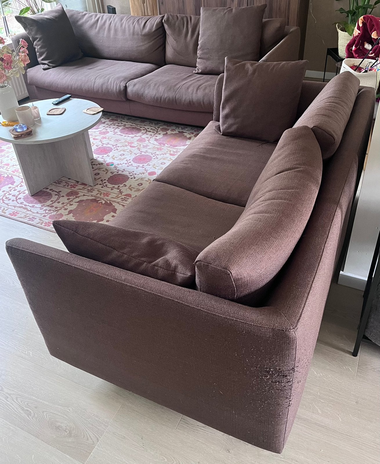GRATIS 2 bruine banken, Ophalen, Gebruikt, 150 tot 200 cm, Tweepersoons
