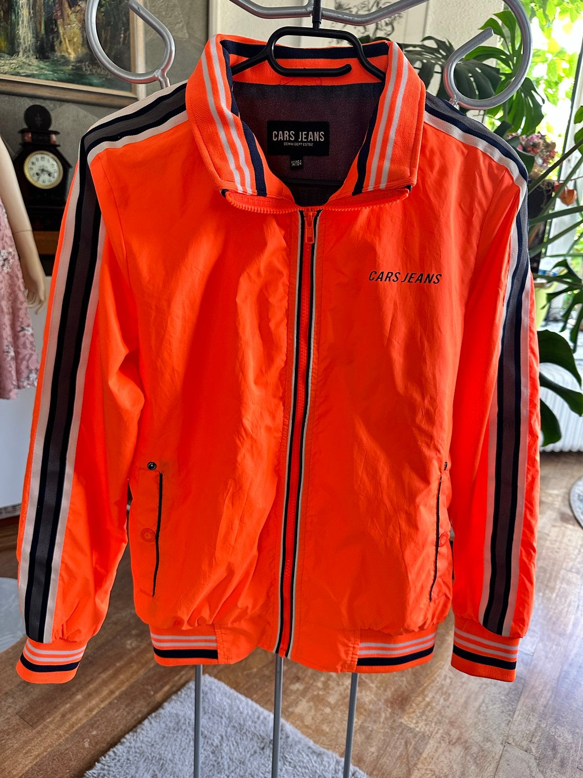 Cars Jeans Duster Bomberjack Oranje met Strepen, Verzenden, Zo goed als nieuw, Overige maten, Oranje