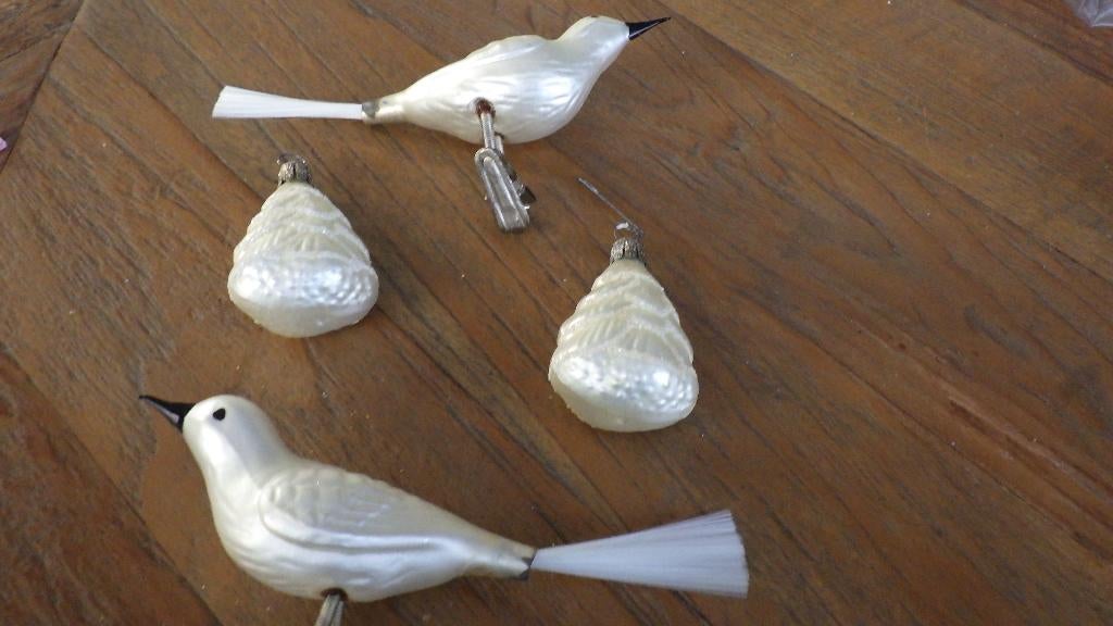 2 mooie vogeltjes en dennenboompjes van glas, Verzamelen, Ophalen of Verzenden, Huis en Inrichting