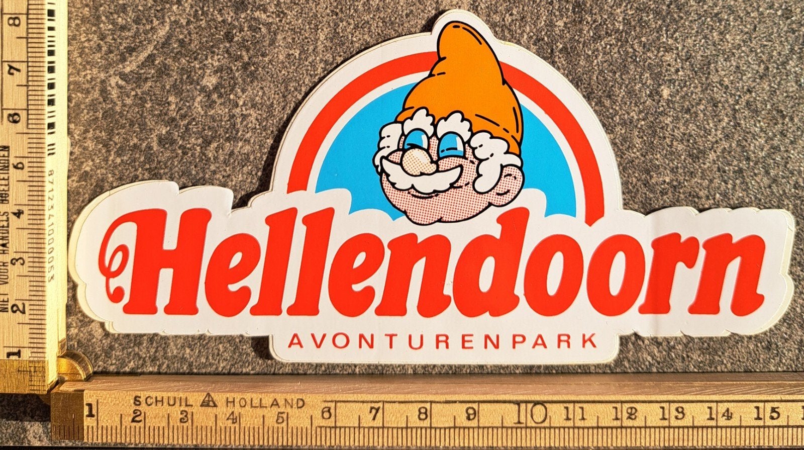 vintage sticker Avonturenpark Hellendoorn kabouter, Verzamelen, Ophalen of Verzenden, Zo goed als nieuw