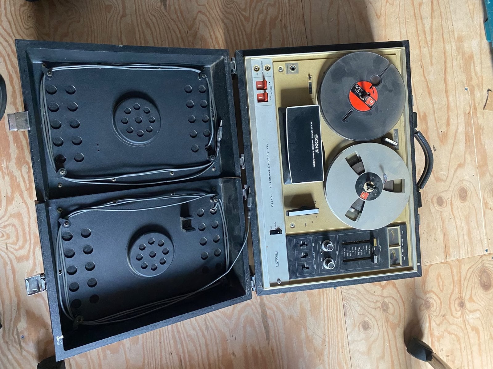 Vintage Sony TC-270 Bandrecorder met banden, Ophalen of Verzenden, Bandrecorder, Met banden