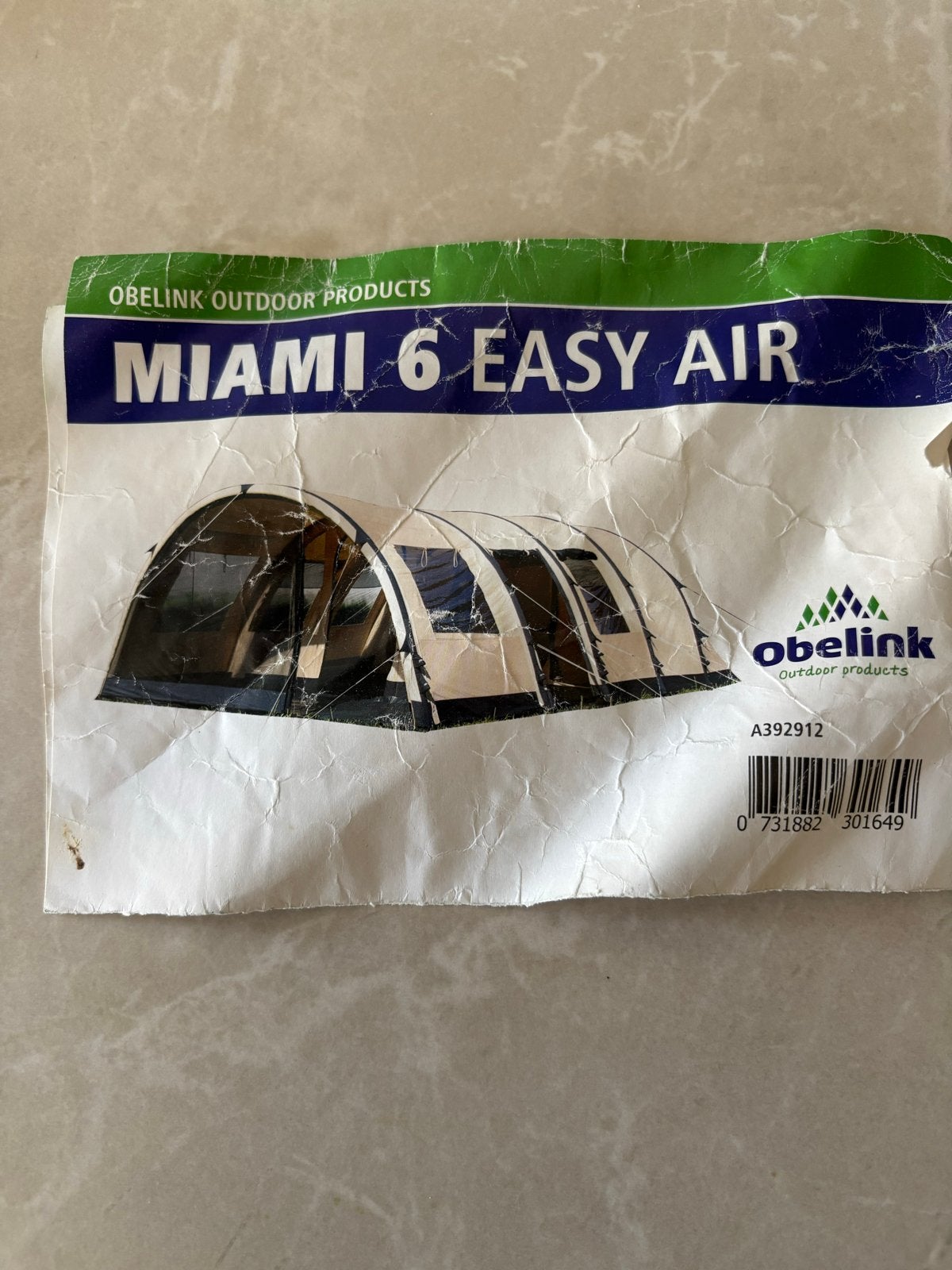 Obelink Miami 6 Easy Air opblaasbare tunneltent, Ophalen of Verzenden, Gebruikt, Tot en met 6
