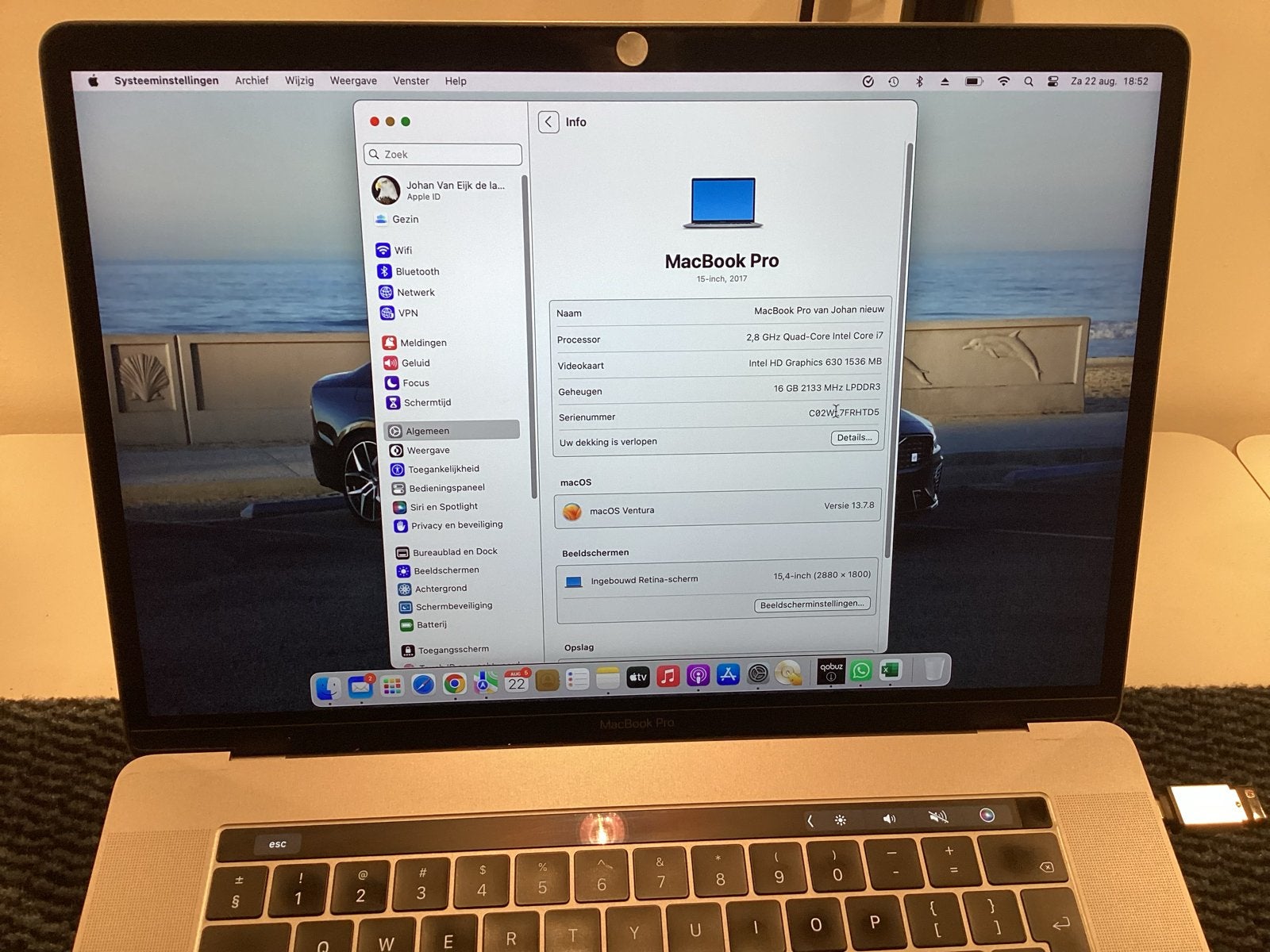 MacBook Pro 15 inch (2017) - 16GB RAM, 512GB SSD Touch bar., Computers en Software, Apple Macbooks, MacBook Pro, 2 tot 3 Ghz, Verzenden