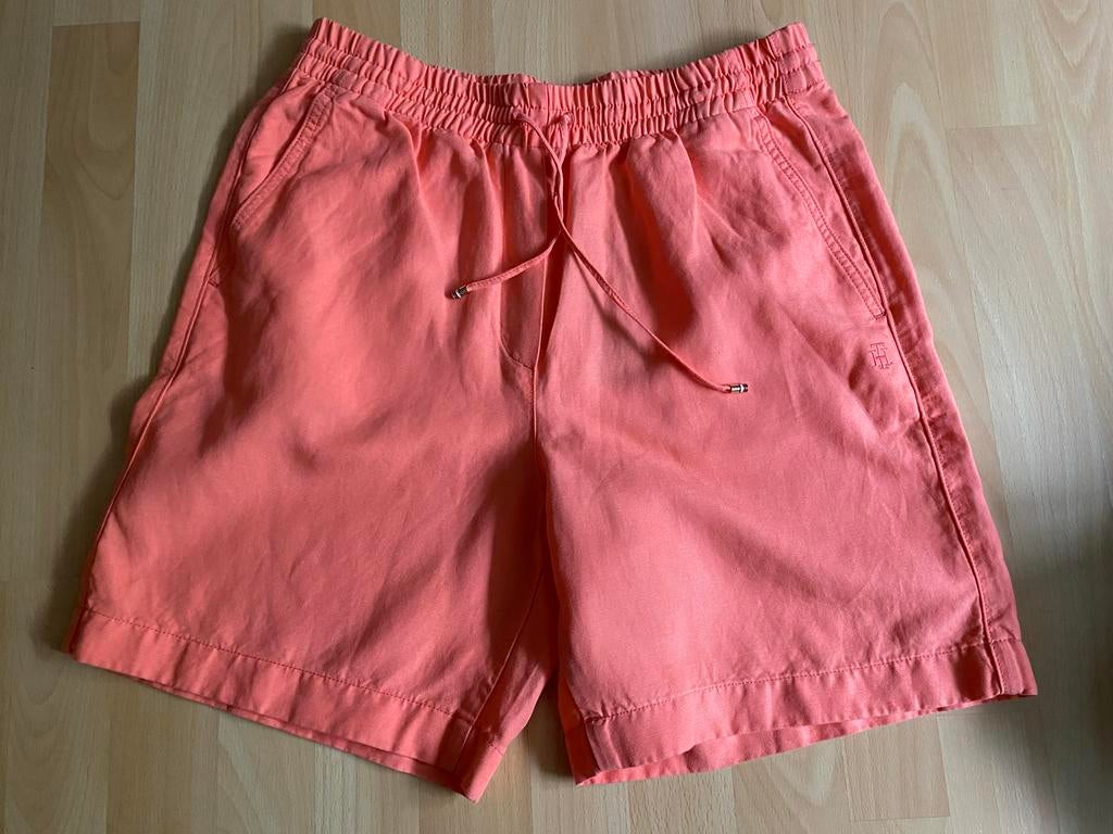 Tommy Hilfiger Linnen Shorts Koraalrood Maat M, Kleding | Dames, Maat 38/40 (M), Kort, Nieuw, Oranje