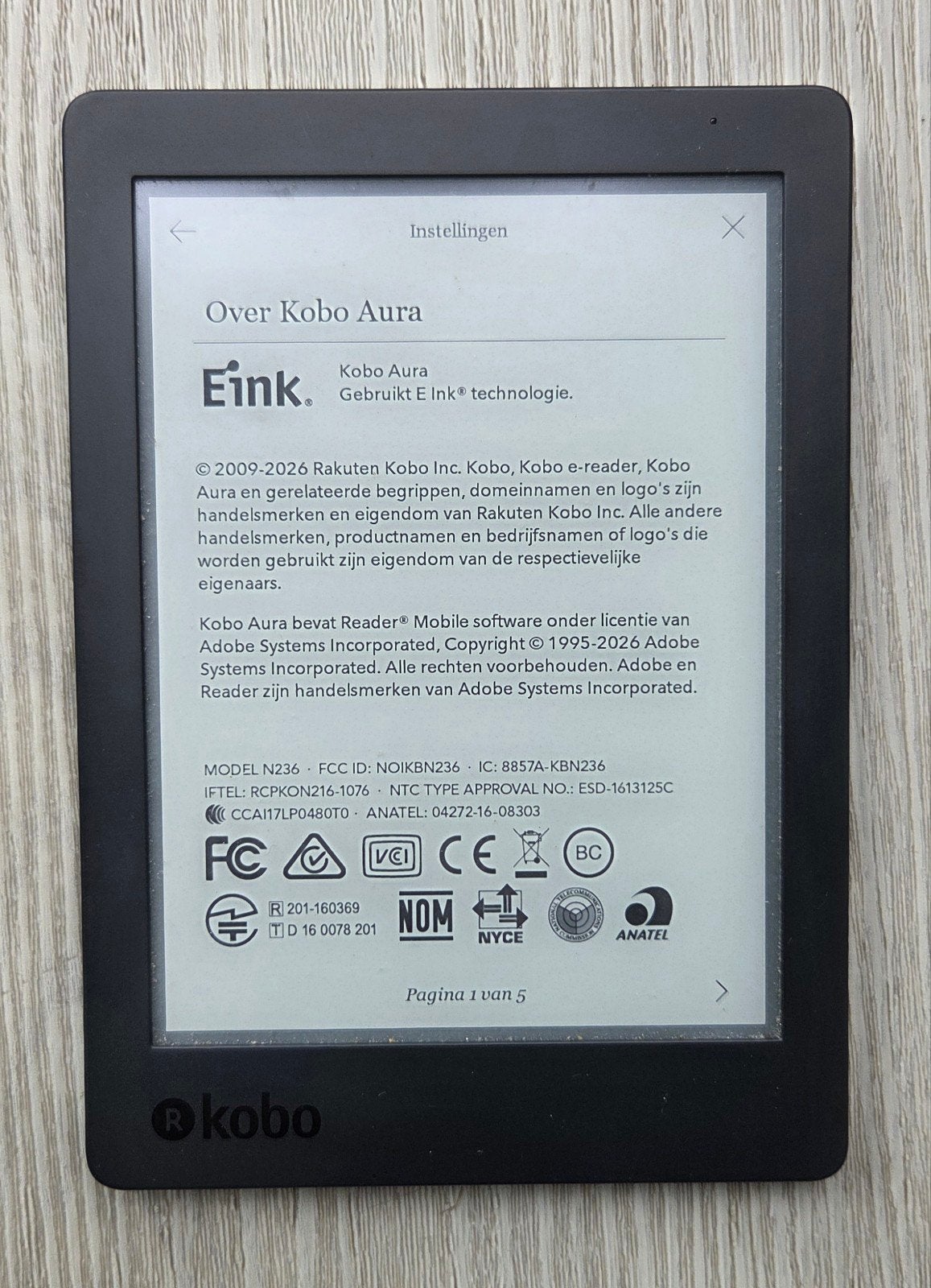 Kobo Aura e-reader N236, Computers en Software, E-readers, Ophalen of Verzenden