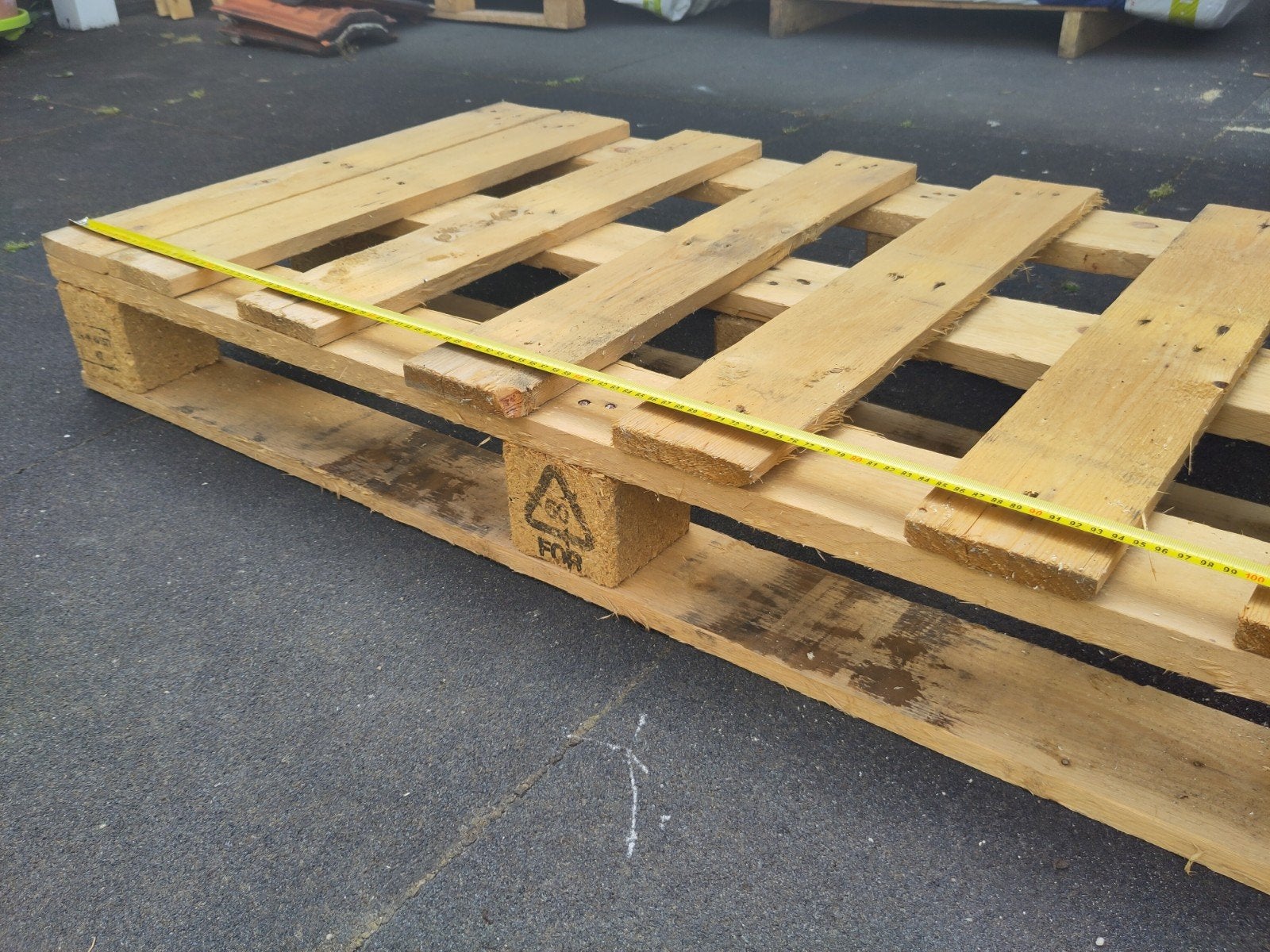 Houten Pallet 60 x 120 cm - Gratis af te halen, Ophalen, Gebruikt, Pallet, Minder dan 200 cm